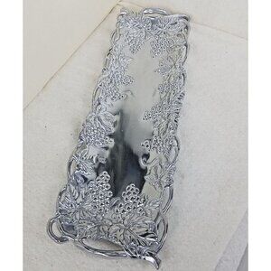 Arthur Court Metal Oblong Serving Tray 19x6 , Grapes Sand Cast Aluminum 1995